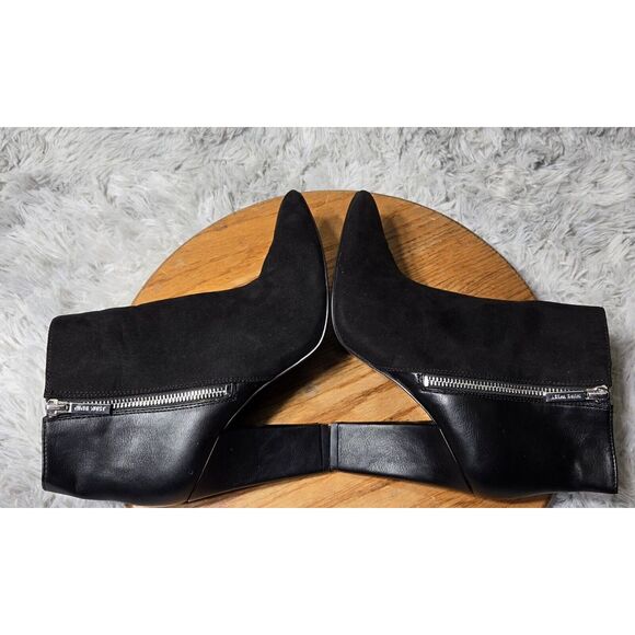 Nine West Blushing Black Zip Booties Heels Women's Size 8.5 M Formal Walking - Picture 7 of 9